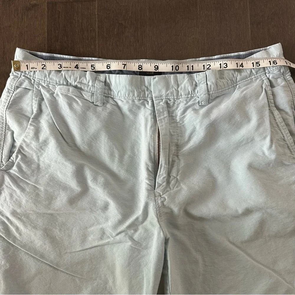 J. CREW Club Shorts Light Blue Chambray Cotton Chino Khaki Zip Fly 10.5